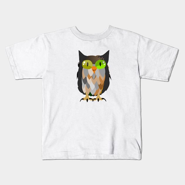 Owl Kids T-Shirt by linesdesigns